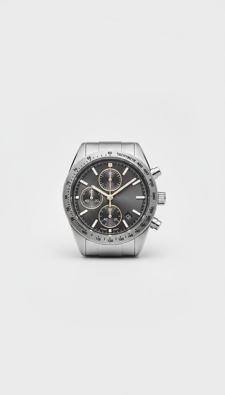 Stainless Steel Chronograph With Graphite Dial